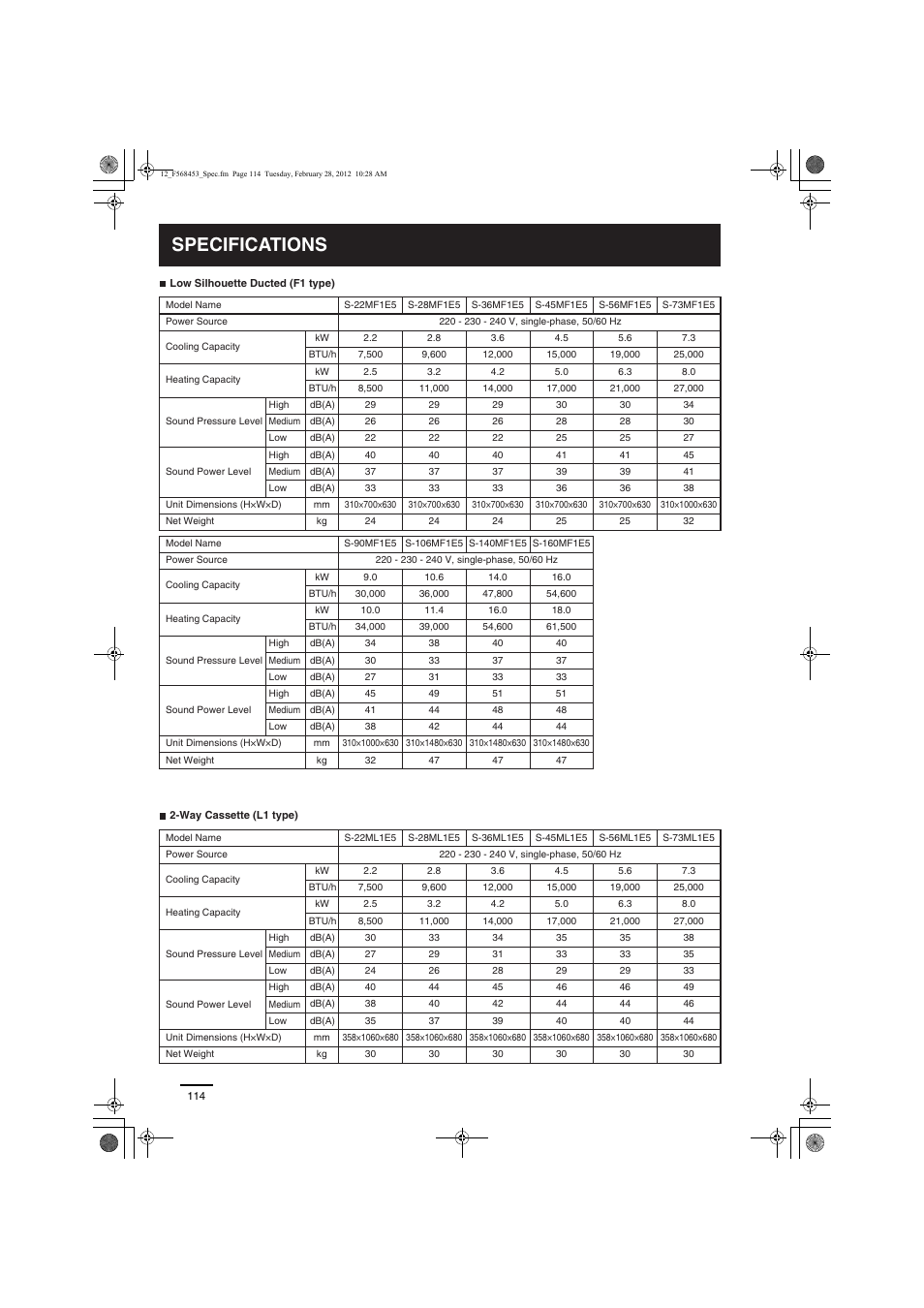 Specifications | Panasonic U16ME1E81 User Manual | Page 13 / 21