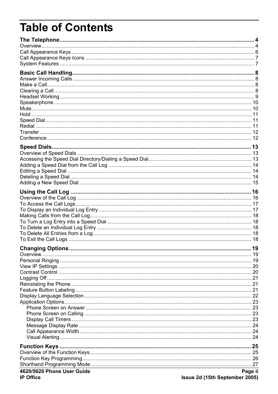 Avaya 5620 User Manual | Page 2 / 44