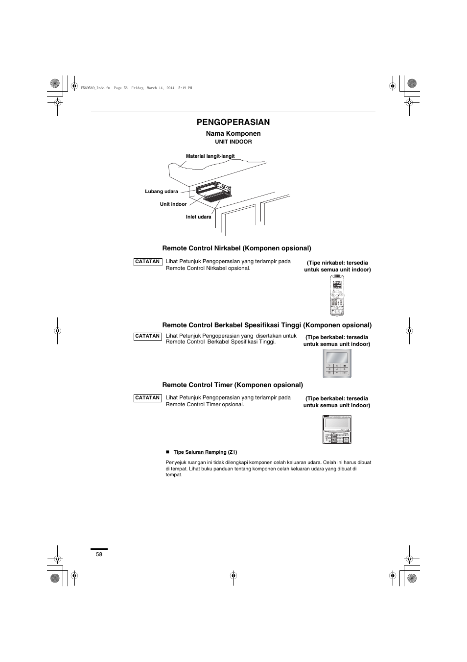 Pengoperasian | Panasonic S73MZ1H4A User Manual | Page 58 / 68