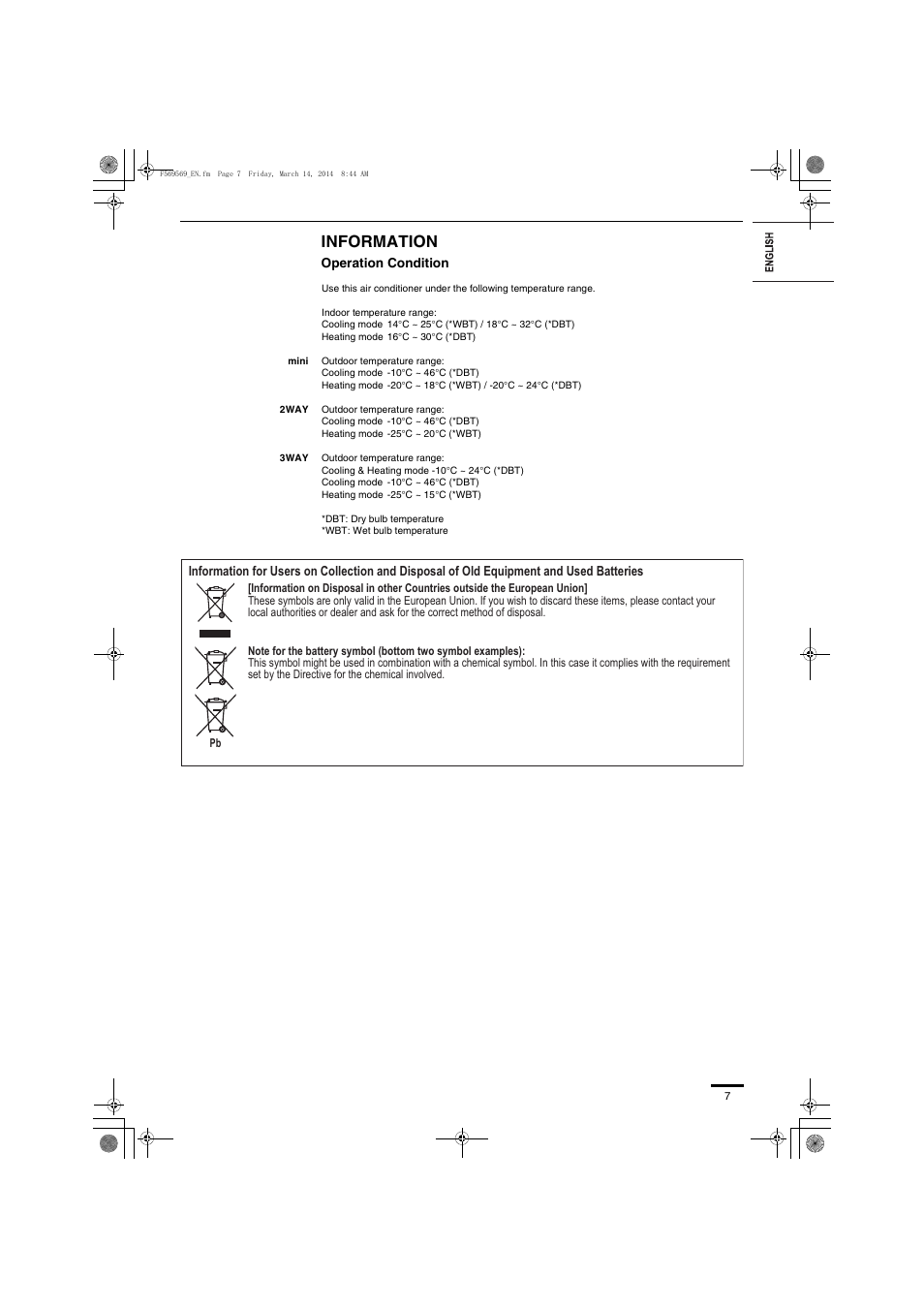 Information | Panasonic S73MZ1H4A User Manual | Page 7 / 68