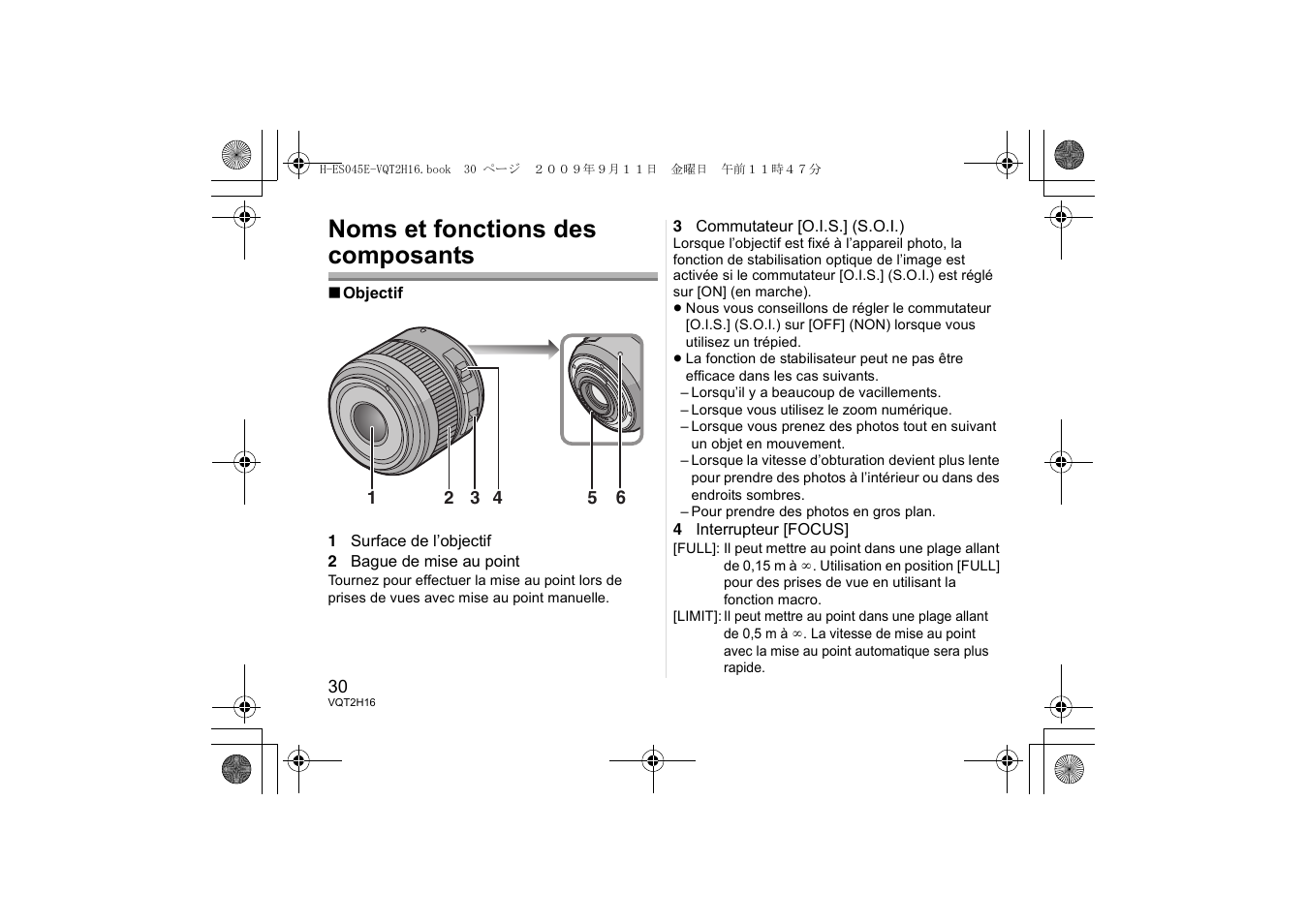Noms et fonctions des composants | Panasonic HES045E User Manual | Page 30 / 80