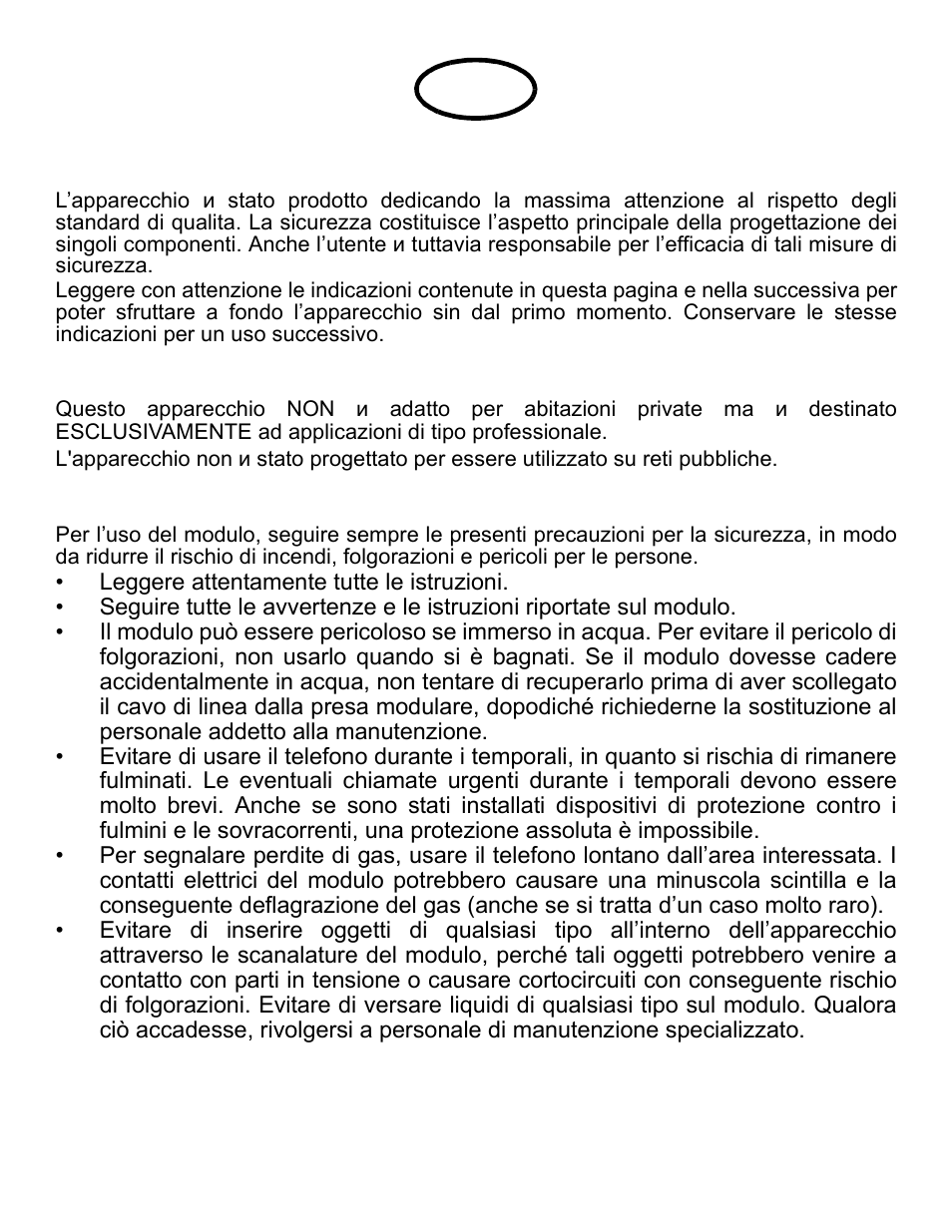 Precauzioni importanti per la sicurezza, Attenzione | Avaya one-X Gigabit Ethernet Adapter User Manual | Page 10 / 40