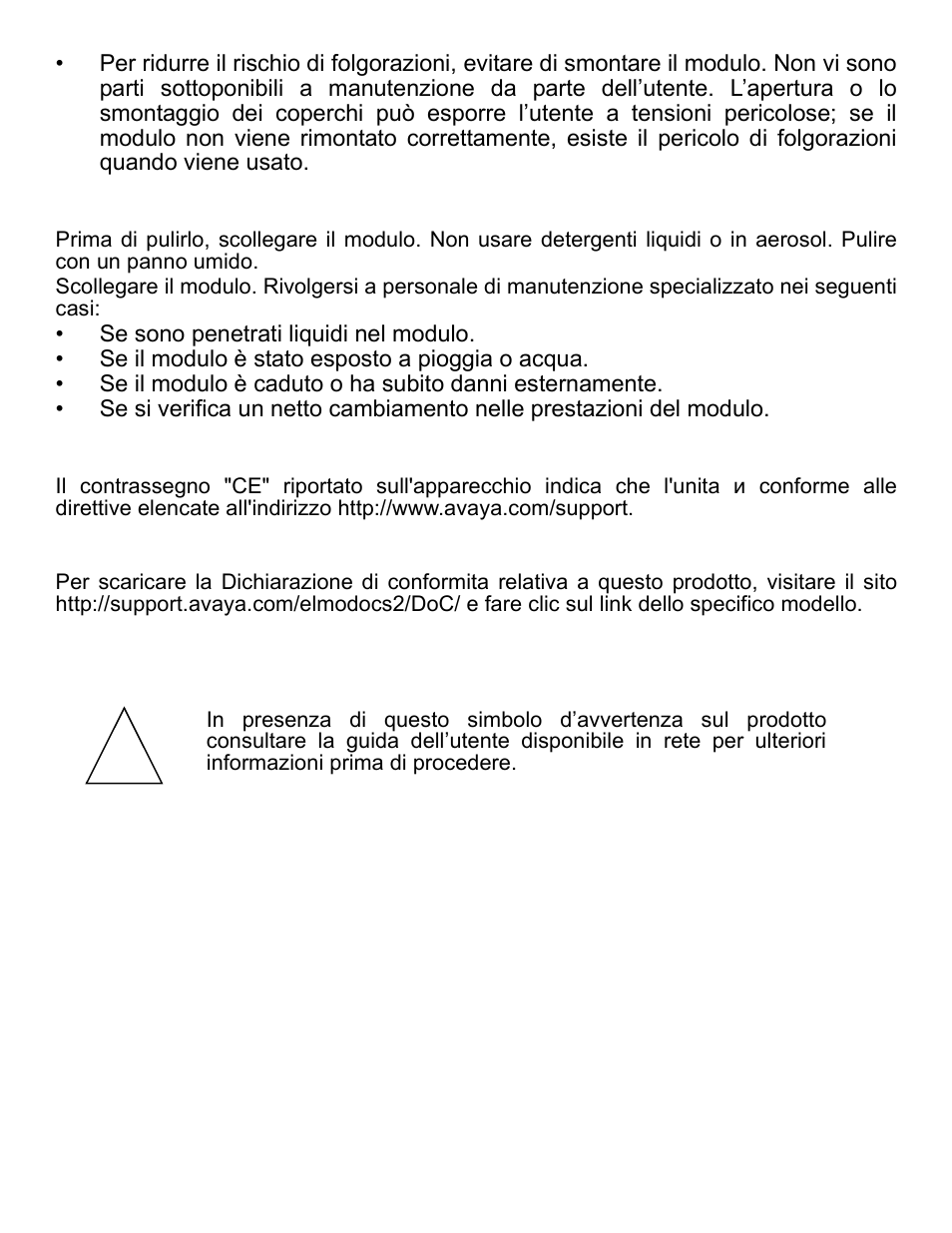Manutenzione, Contrassegno ce, Dichiarazione di conformità | Conservare le presenti istruzioni | Avaya one-X Gigabit Ethernet Adapter User Manual | Page 11 / 40