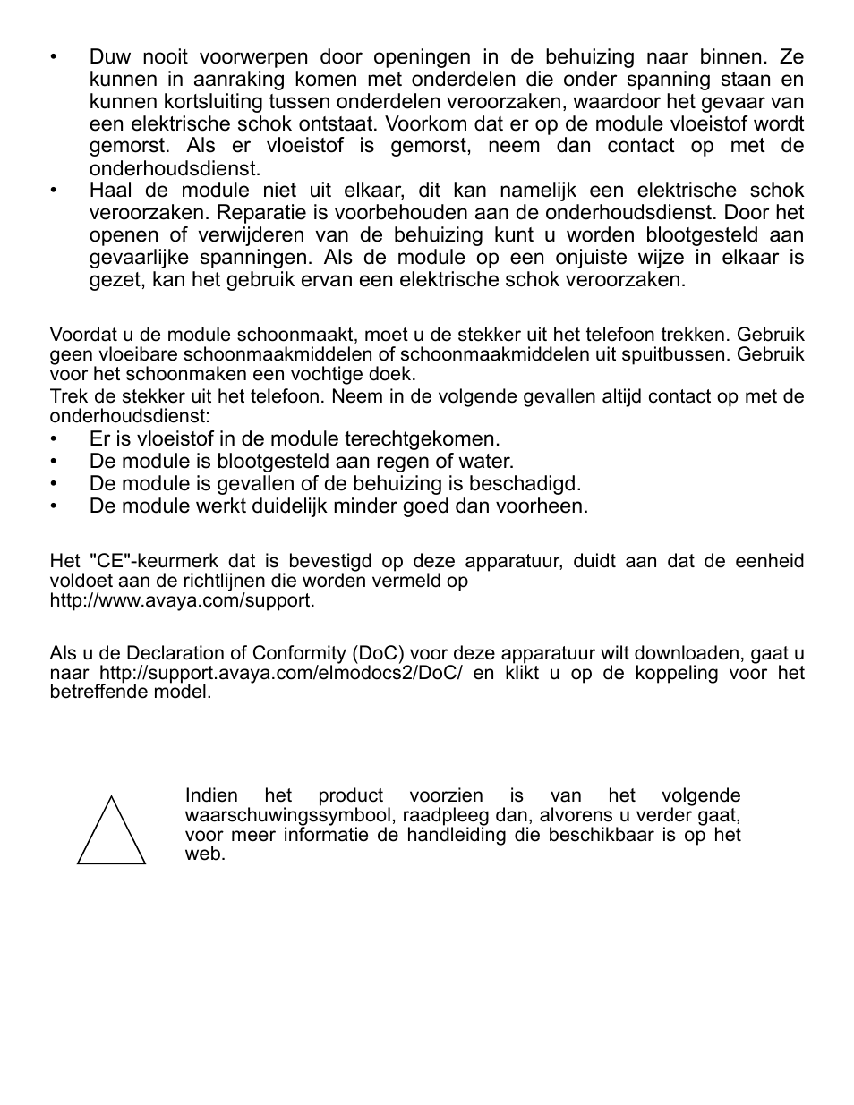 Onderhoud, Ce-keurmerk, Declaration of conformity | Bewaar deze instructies | Avaya one-X Gigabit Ethernet Adapter User Manual | Page 13 / 40