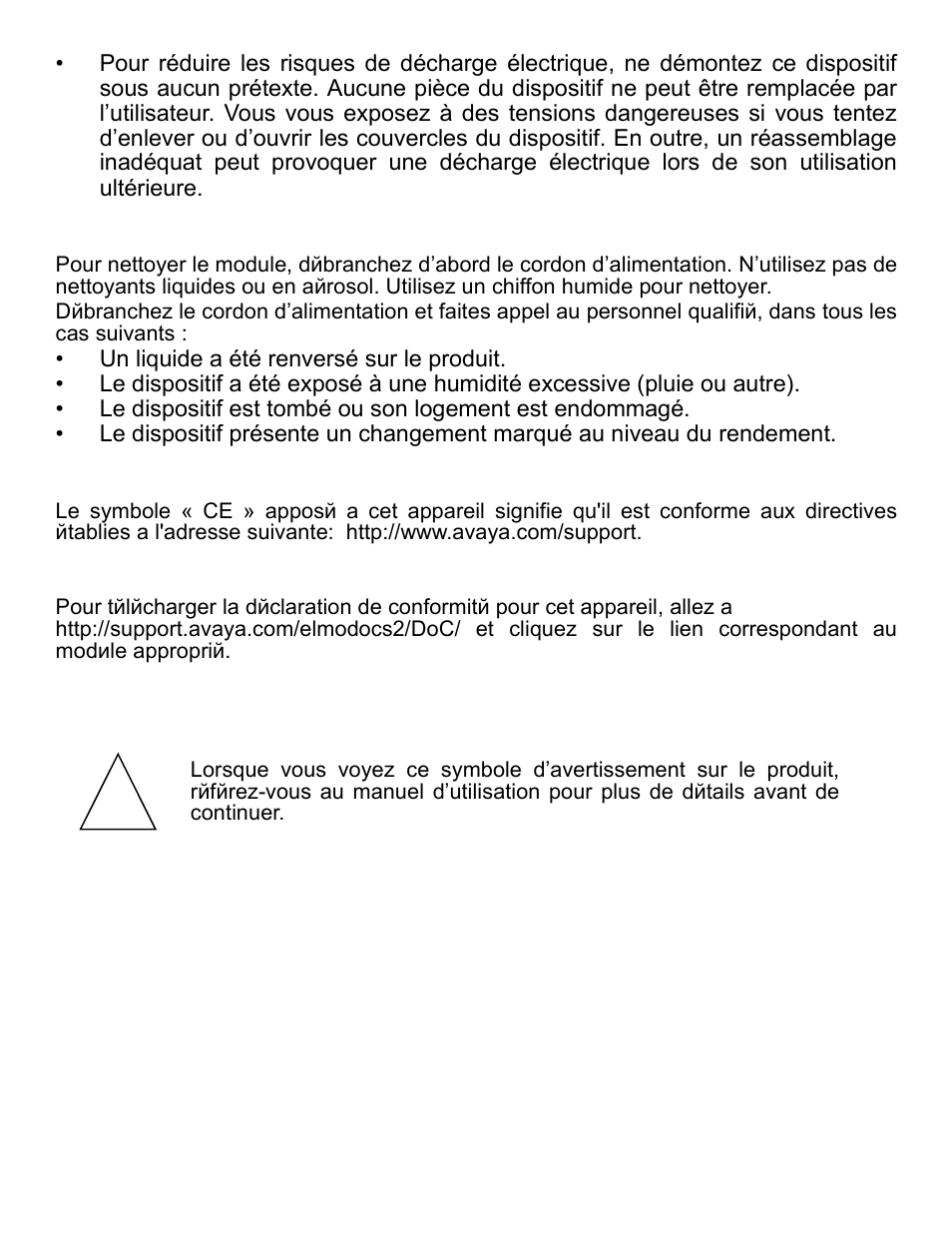 Conseils d’entretien, Symbole ce, Déclarations de conformité | Conservez ces instructions | Avaya one-X Gigabit Ethernet Adapter User Manual | Page 23 / 40