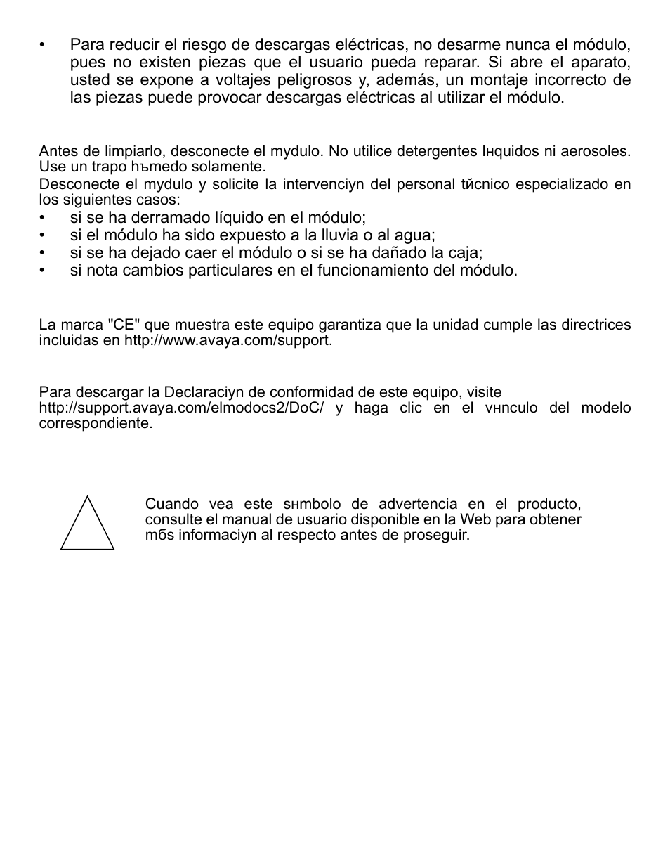 Mantenimiento, Marca ce, Declaración de conformidad | Conserve estas instrucciones | Avaya one-X Gigabit Ethernet Adapter User Manual | Page 9 / 40
