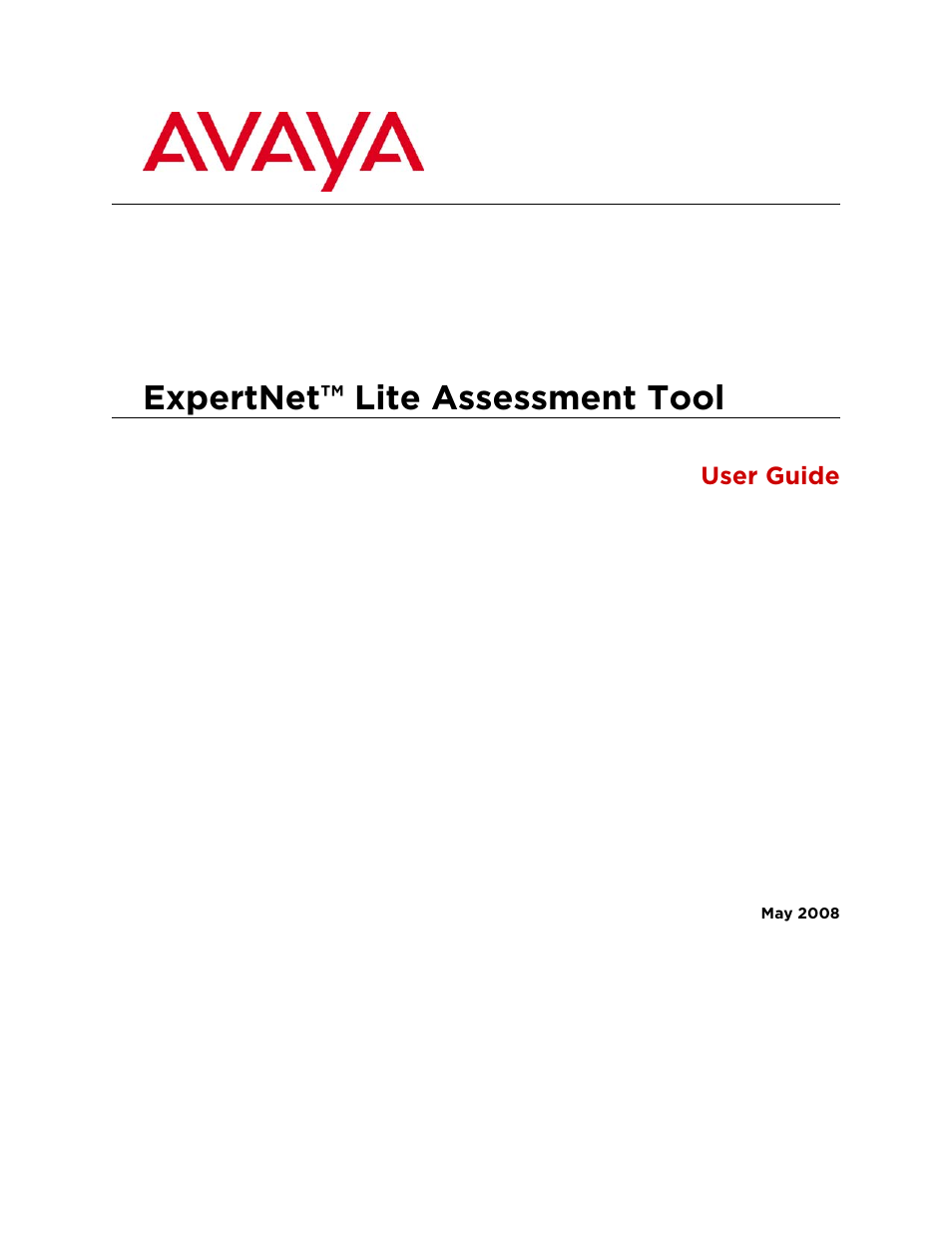 Avaya ExpertNet Lite Assessment Tool ELAT User Manual | 47 pages