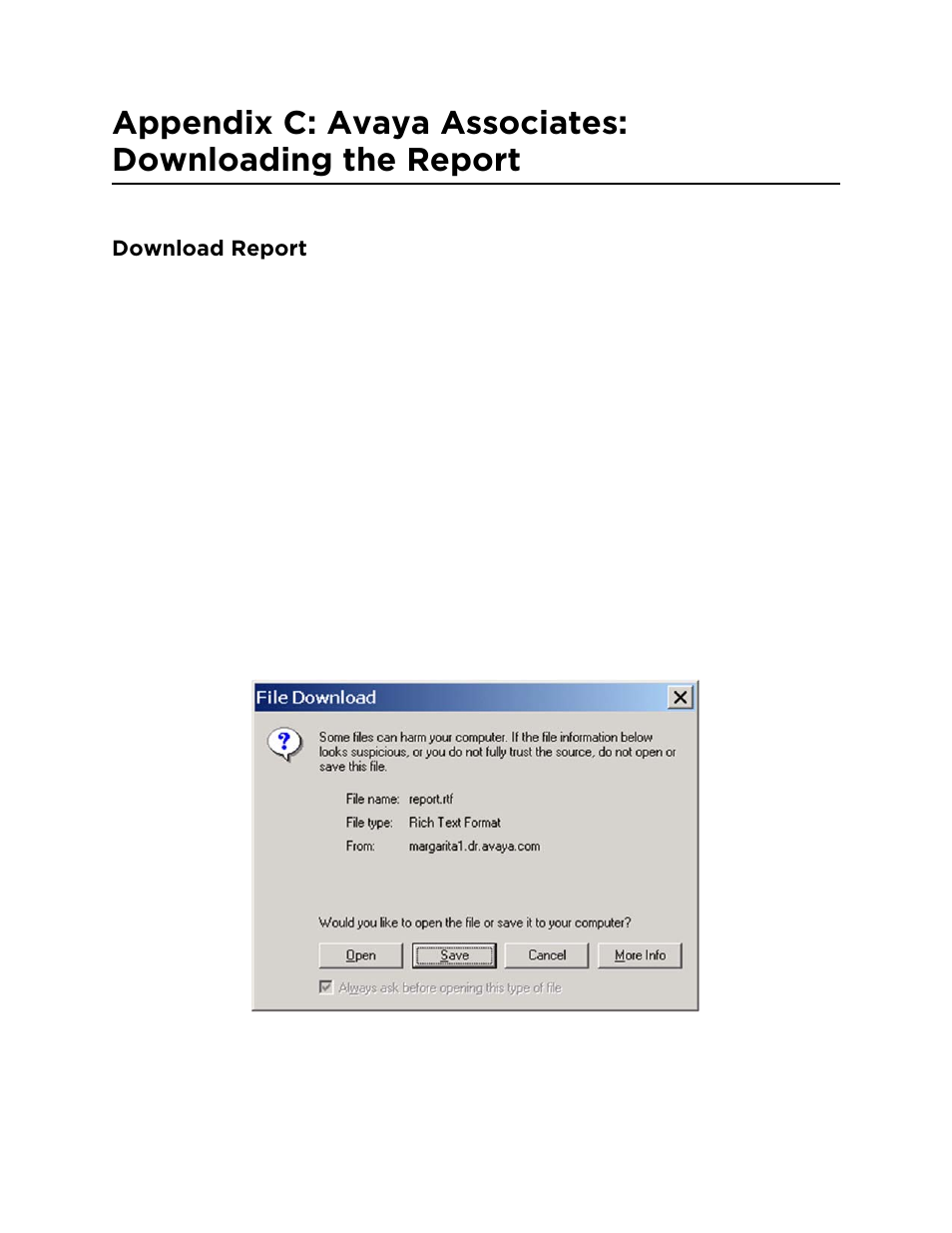 Download report | Avaya ExpertNet Lite Assessment Tool ELAT User Manual | Page 45 / 47