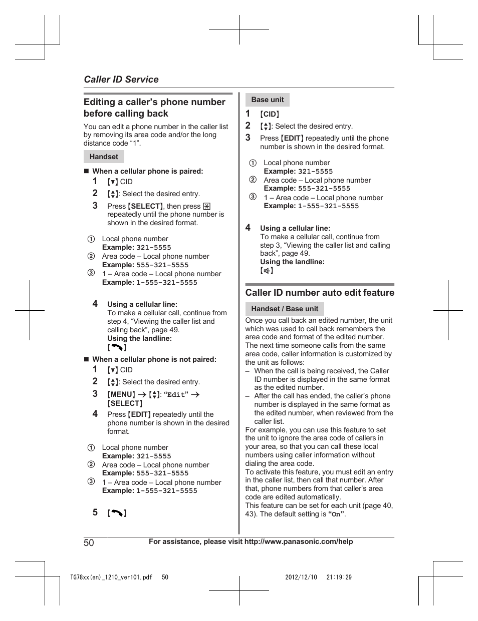 Panasonic KXTG7873 User Manual | Page 50 / 96