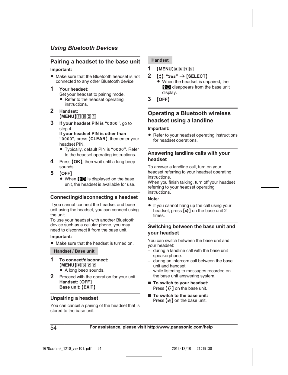 Panasonic KXTG7873 User Manual | Page 54 / 96