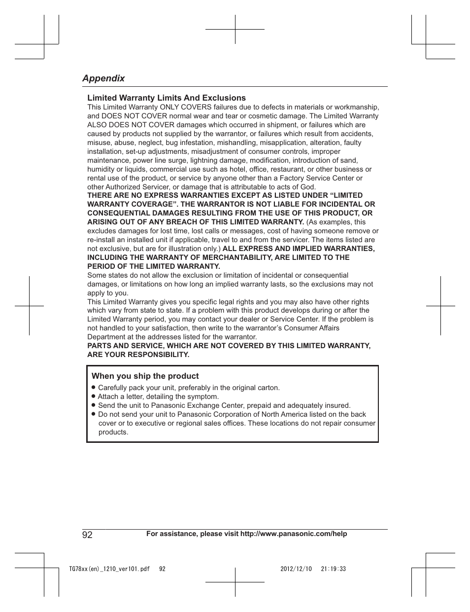 Panasonic KXTG7873 User Manual | Page 92 / 96