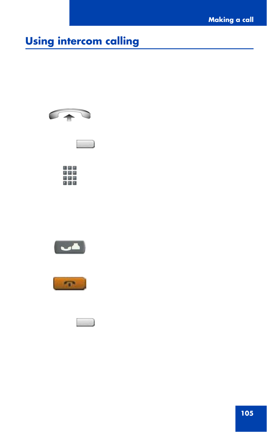 Using intercom calling | Avaya 1120E User Manual | Page 105 / 214