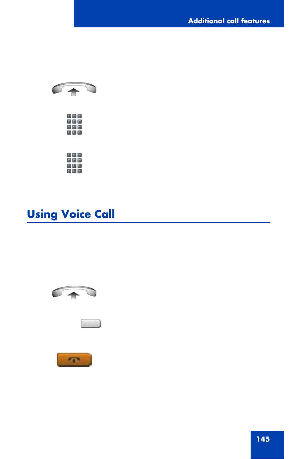 Using voice call | Avaya 1120E User Manual | Page 145 / 214