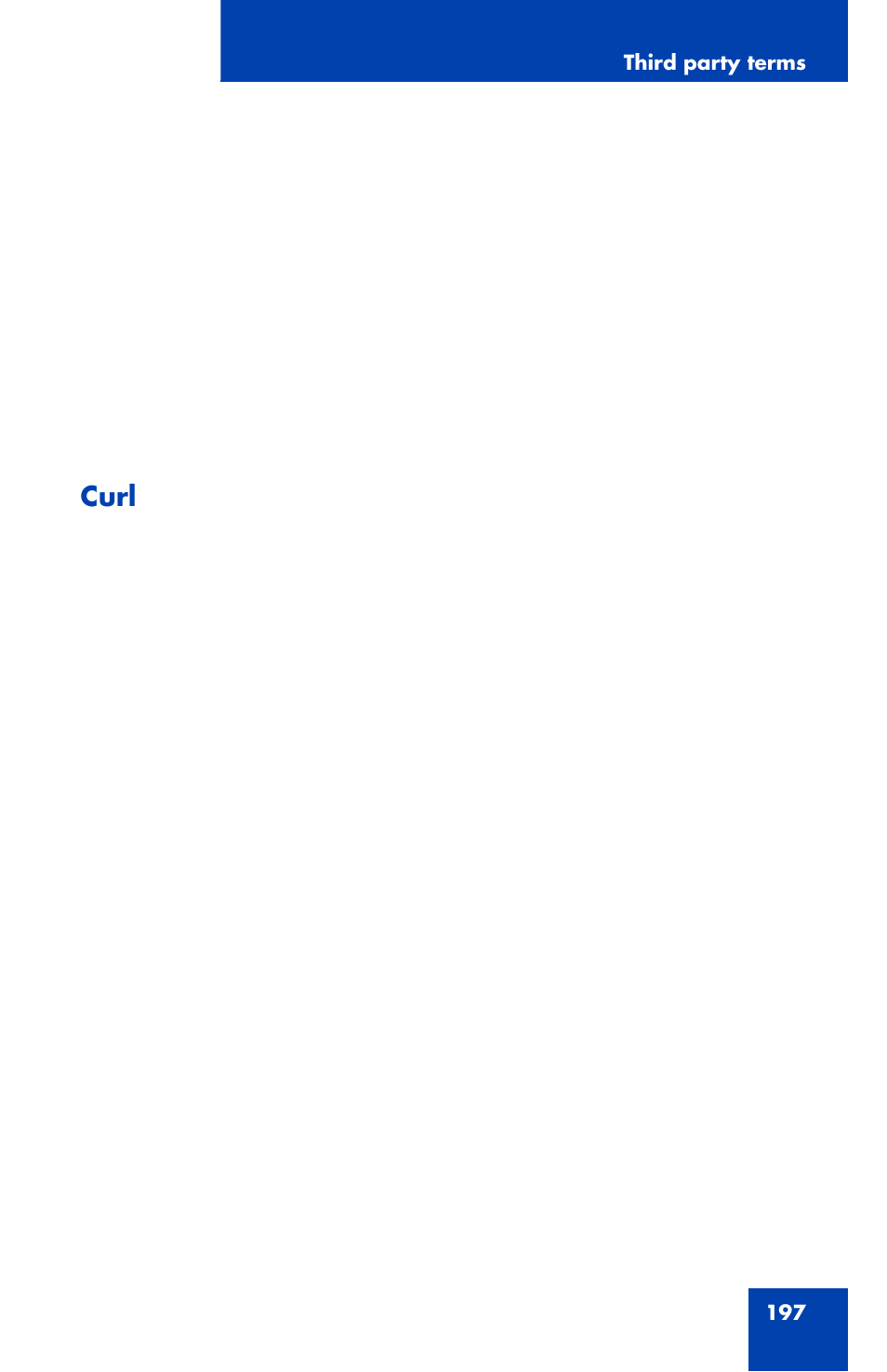Curl | Avaya 1120E User Manual | Page 197 / 214