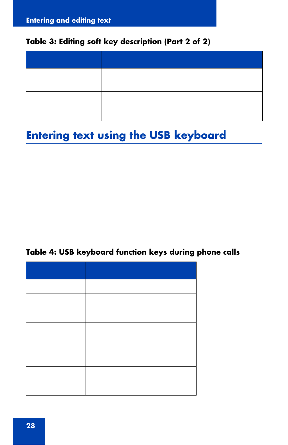 Entering text using the usb keyboard | Avaya 1120E User Manual | Page 28 / 214