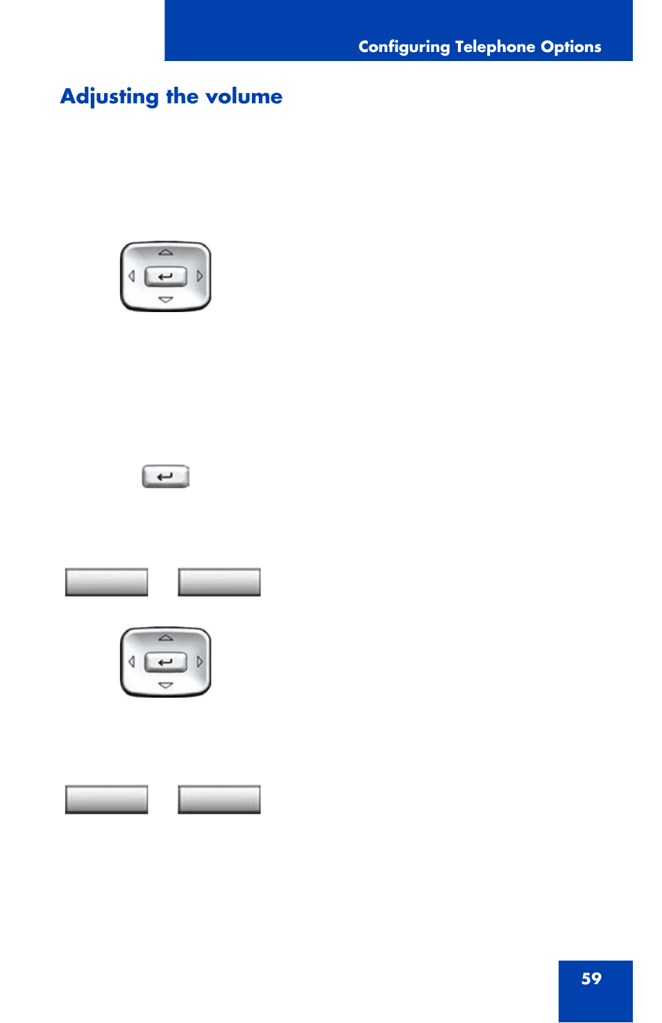 Adjusting the volume | Avaya 1120E User Manual | Page 59 / 214