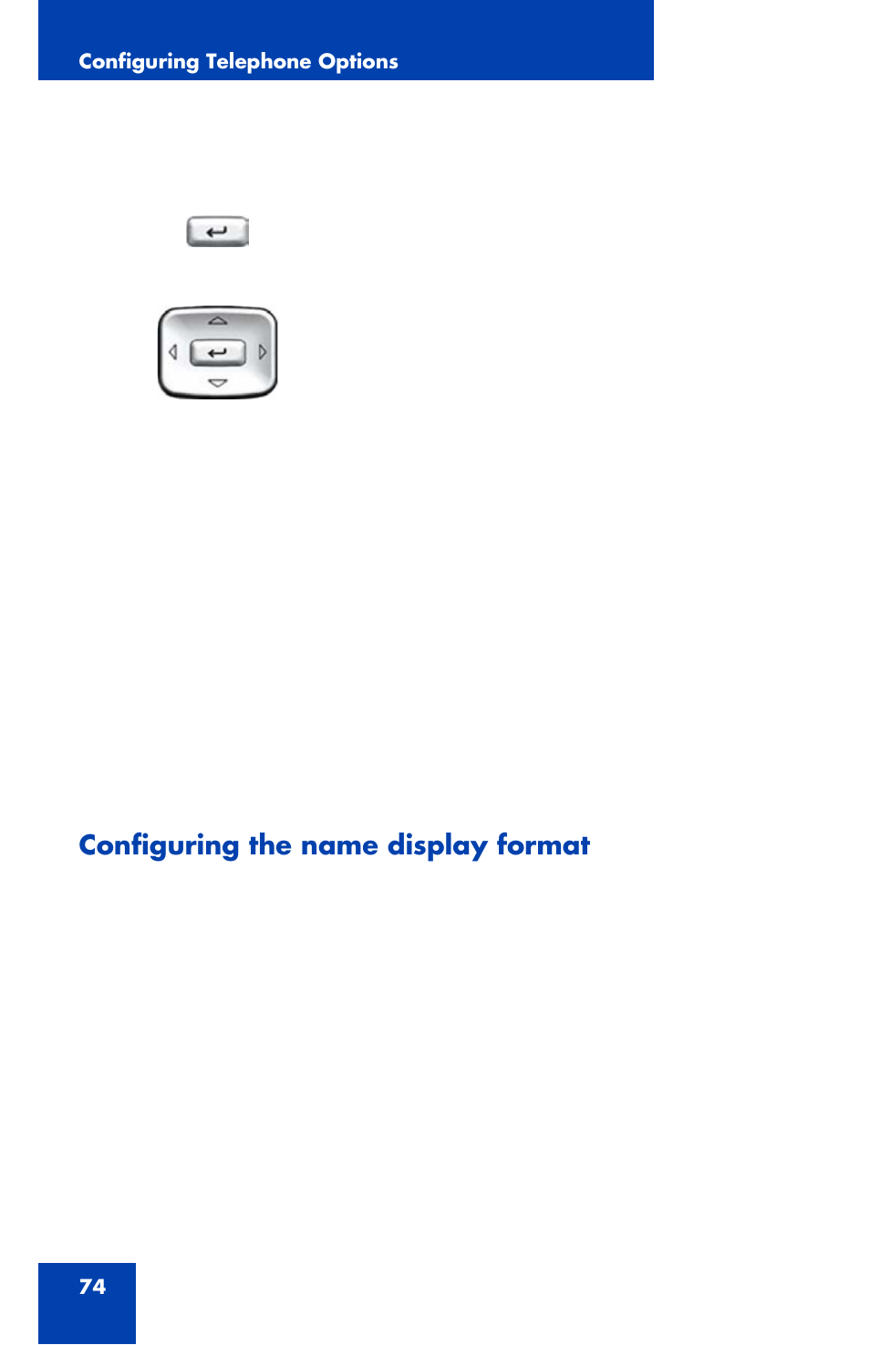 Configuring the name display format | Avaya 1120E User Manual | Page 74 / 214