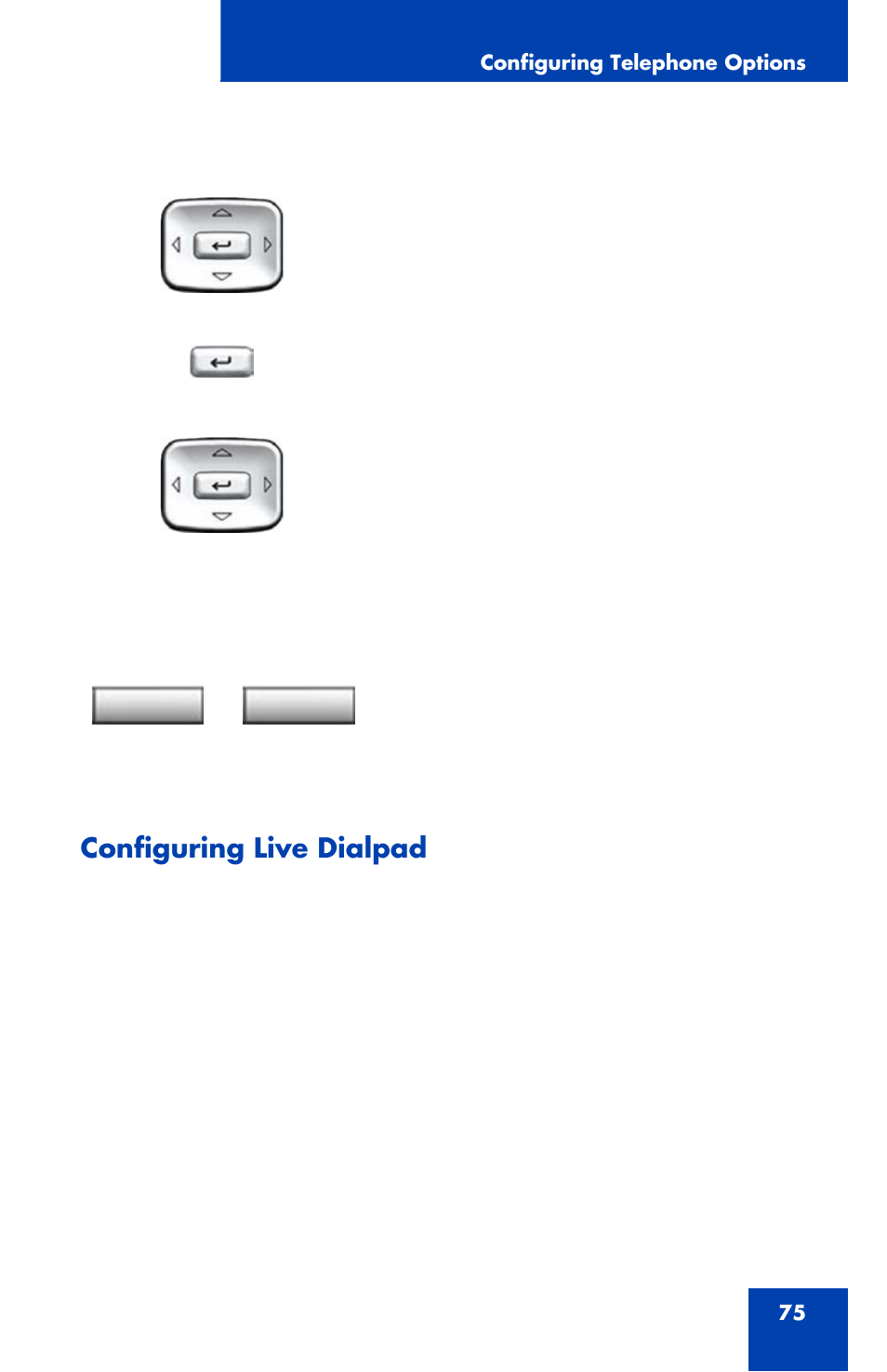 Configuring live dialpad | Avaya 1120E User Manual | Page 75 / 214