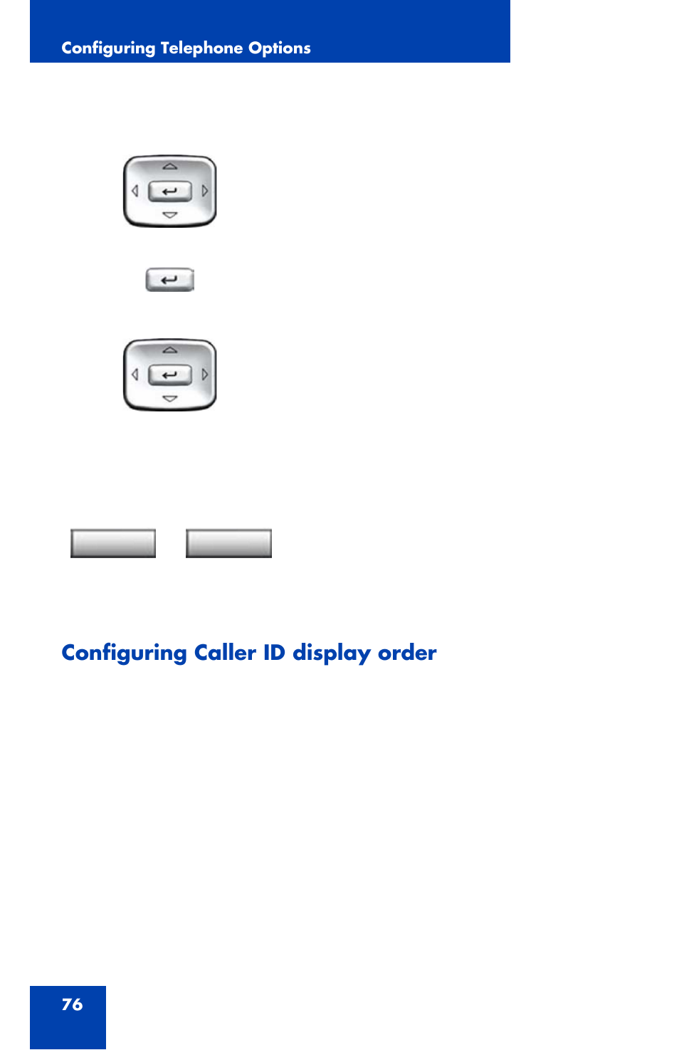 Configuring caller id display order | Avaya 1120E User Manual | Page 76 / 214