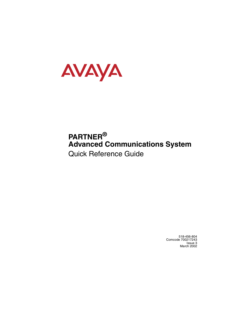 Avaya PARTNER-18D User Manual | 106 pages