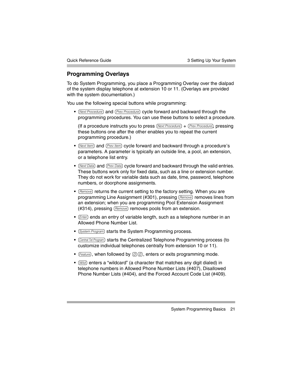 Programming overlays | Avaya PARTNER-18D User Manual | Page 31 / 106