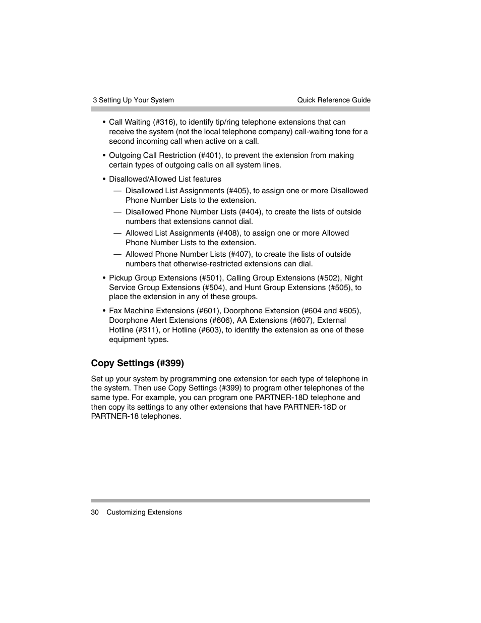 Copy settings (#399) | Avaya PARTNER-18D User Manual | Page 40 / 106