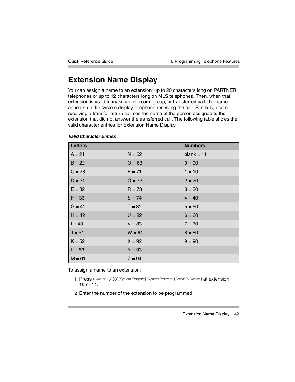 Extension name display | Avaya PARTNER-18D User Manual | Page 59 / 106