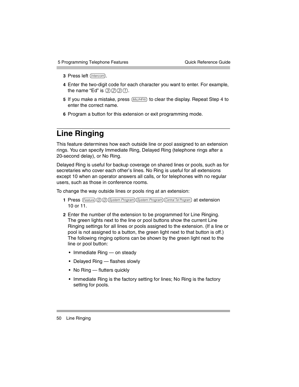 Line ringing | Avaya PARTNER-18D User Manual | Page 60 / 106