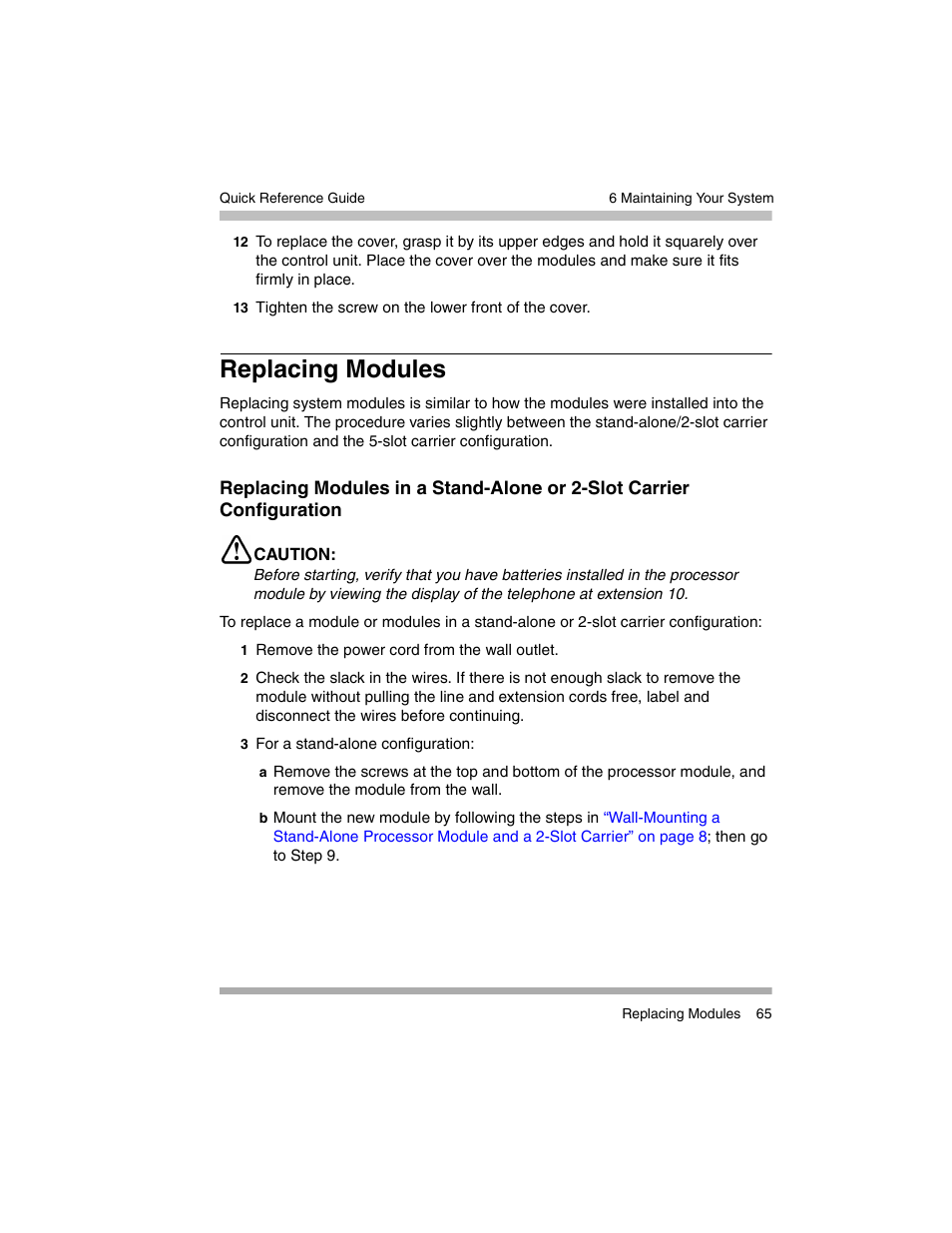 Replacing modules | Avaya PARTNER-18D User Manual | Page 75 / 106