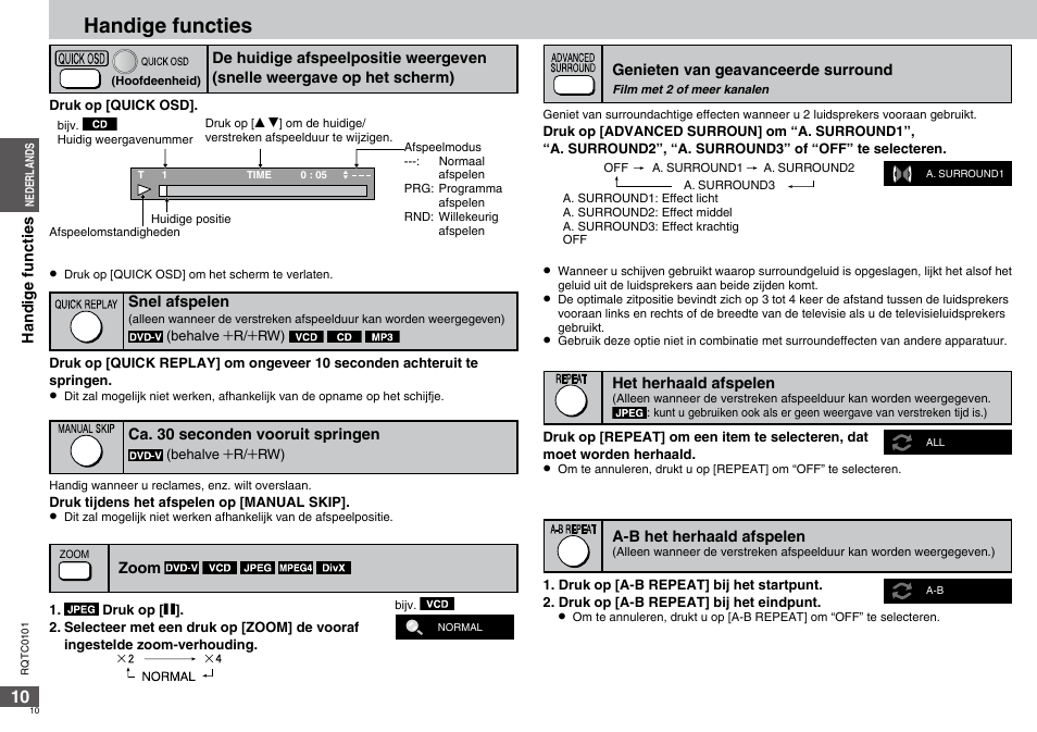 Handige functies | Panasonic DVDS325 User Manual | Page 10 / 76