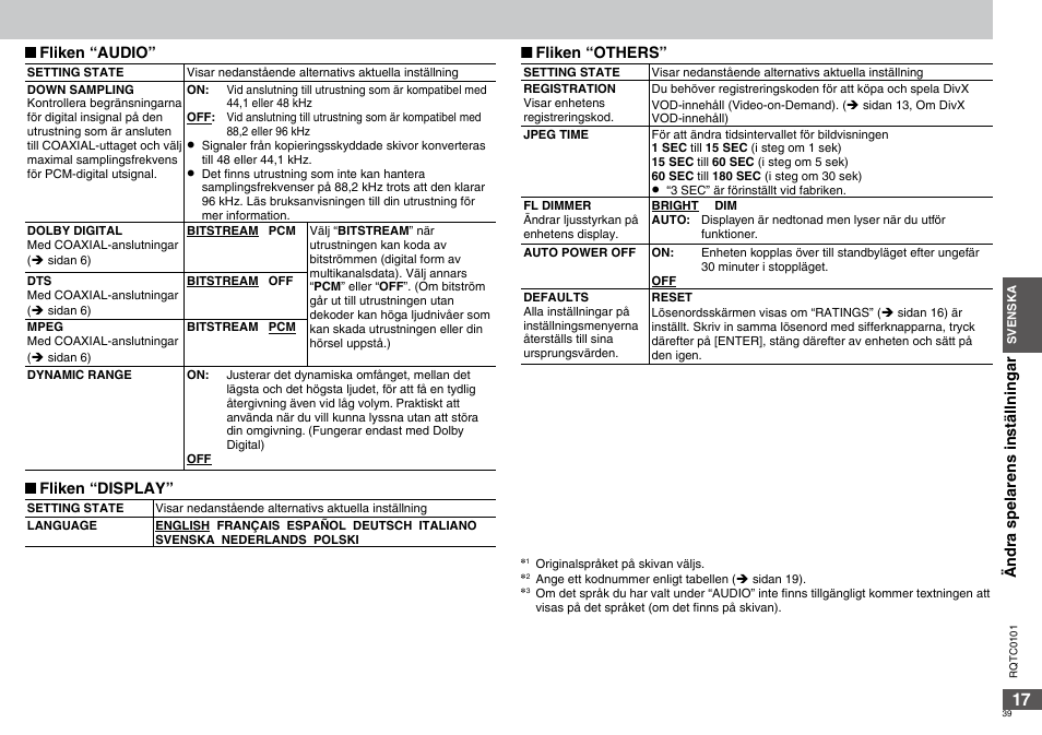 Panasonic DVDS325 User Manual | Page 39 / 76
