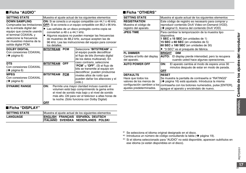 Panasonic DVDS325 User Manual | Page 61 / 76