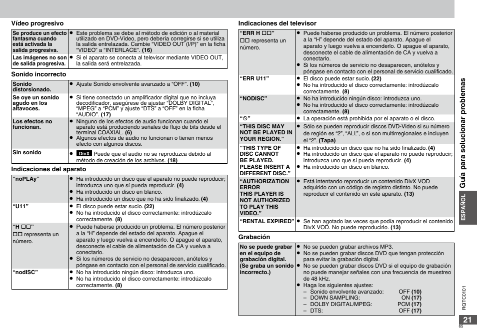 Panasonic DVDS325 User Manual | Page 65 / 76