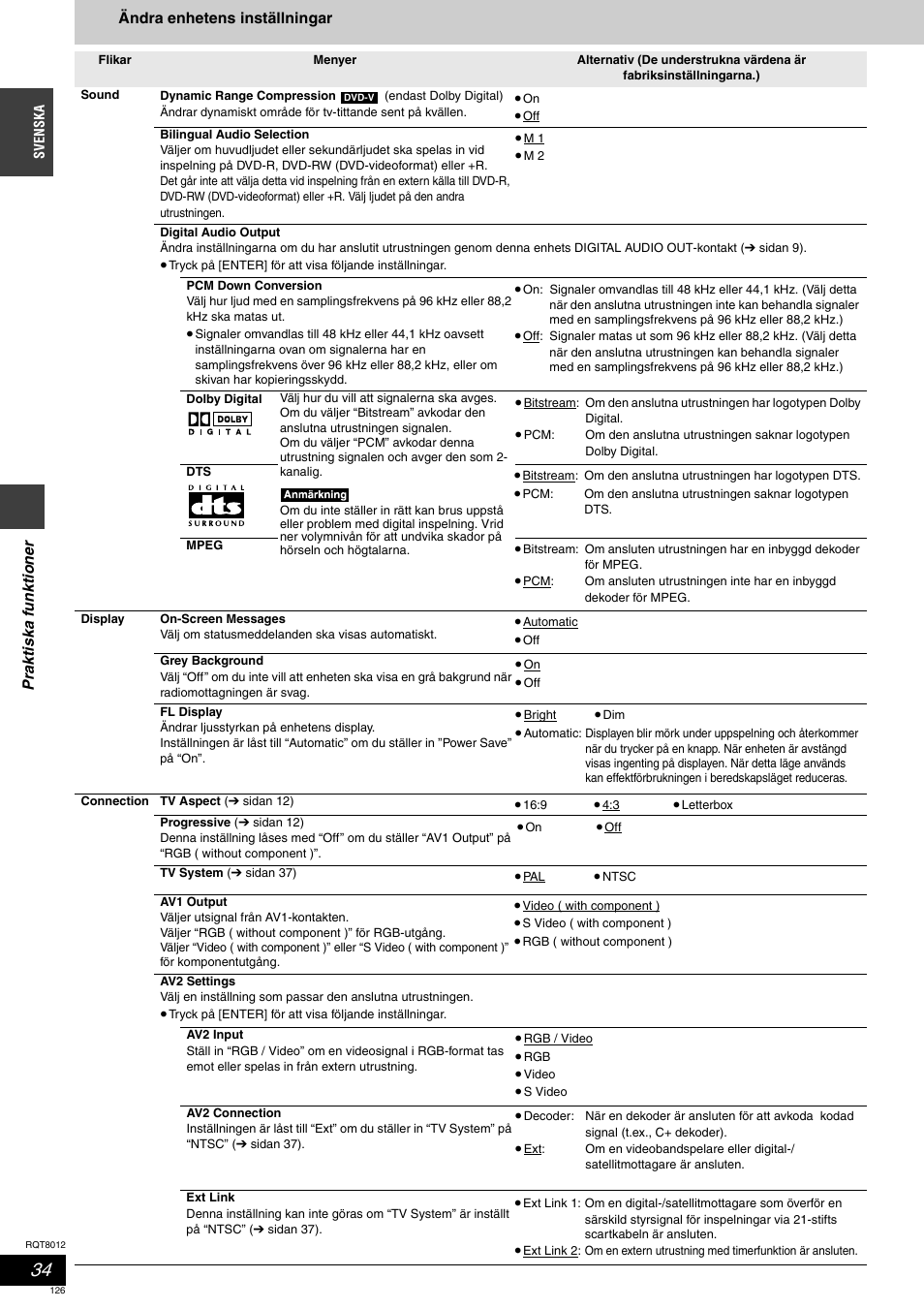 Panasonic DMRES10 User Manual | Page 126 / 156