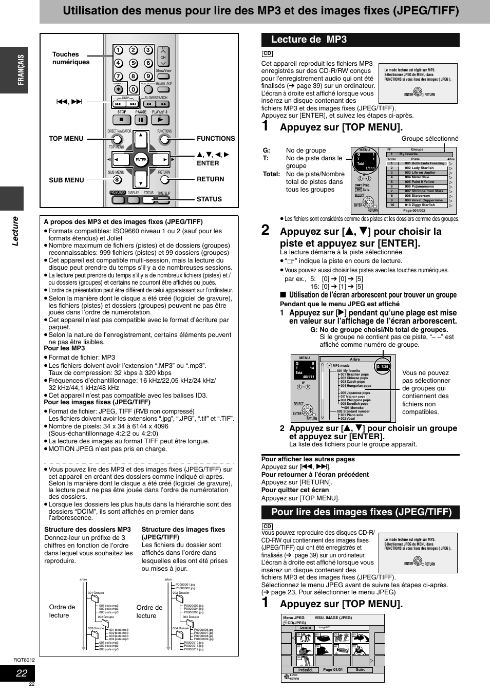 Appuyez sur [top menu, Le ct ure, França is | Panasonic DMRES10 User Manual | Page 22 / 156