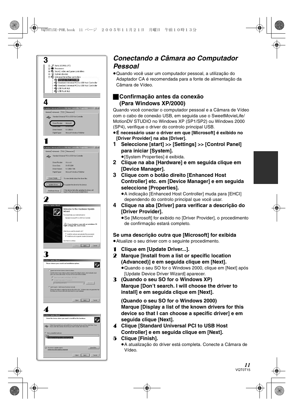 Conectando a câmara ao computador pessoal | Panasonic NVGS37E User Manual | Page 11 / 76