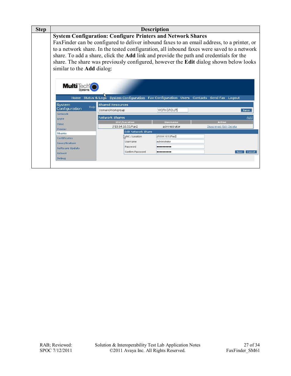 Avaya FAXFINDER SM61 User Manual | Page 27 / 34