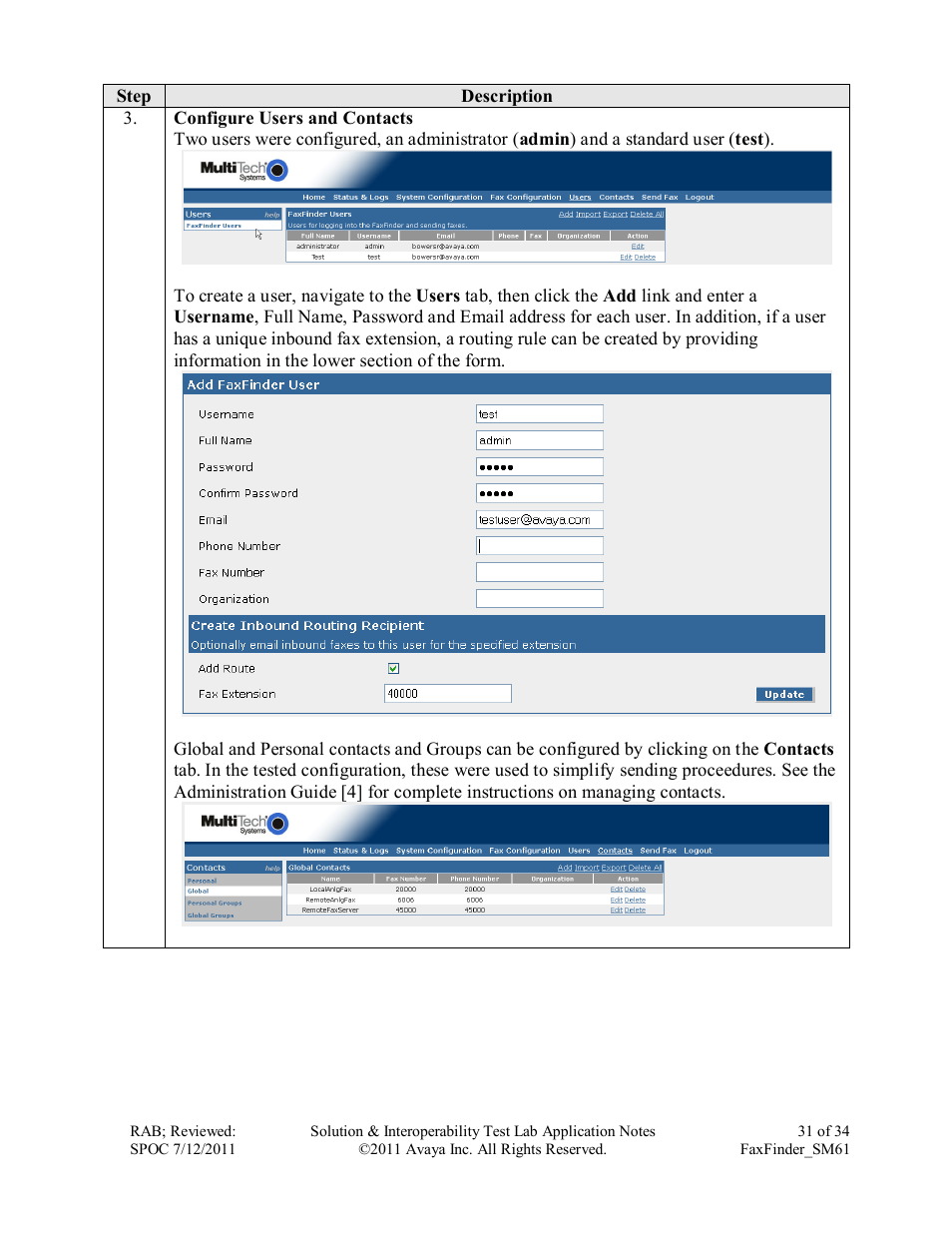 Avaya FAXFINDER SM61 User Manual | Page 31 / 34