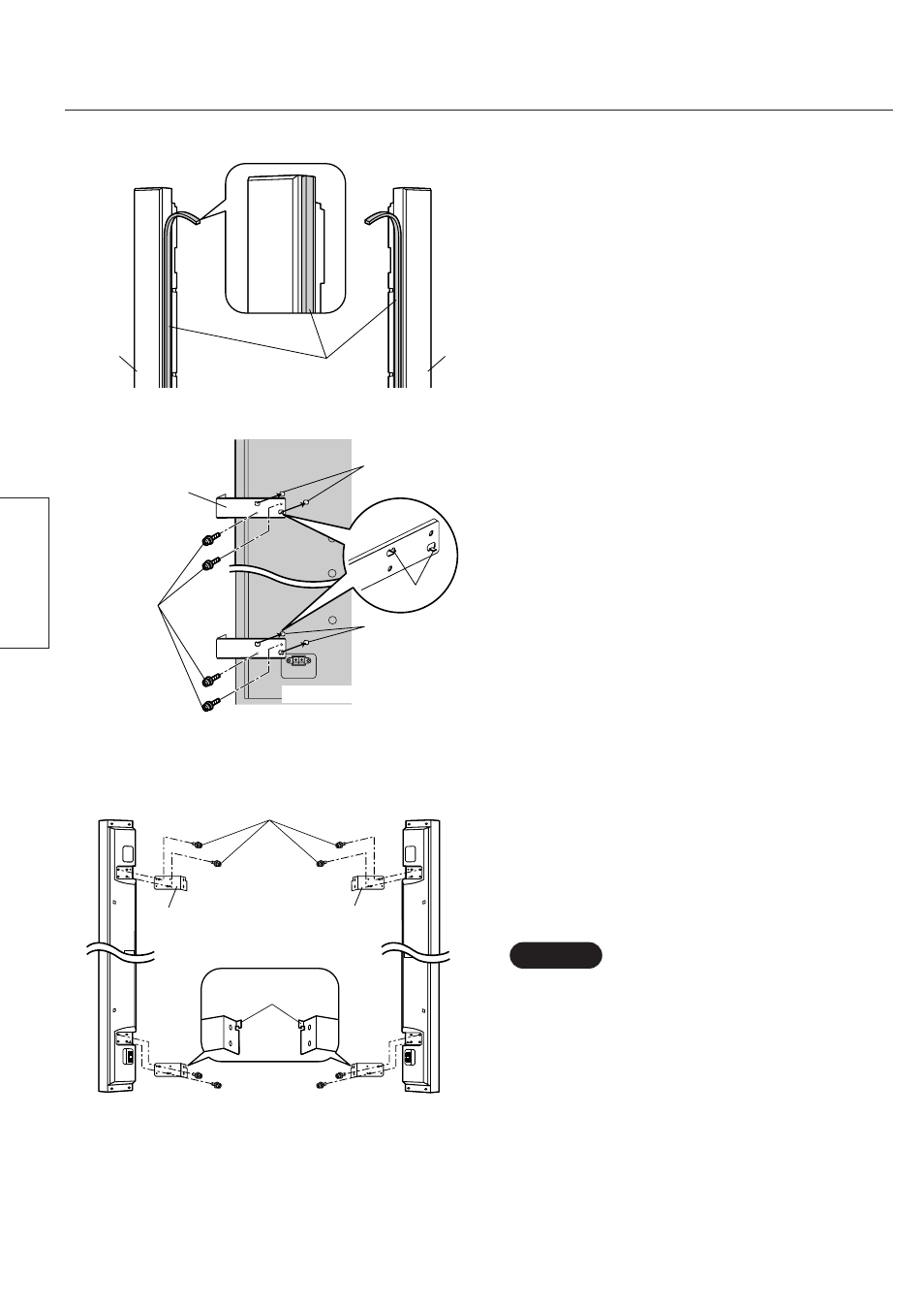 Installazione, Montare le staffe di tipo “b” sugli altoparlanti, Applicare le strisce di spugna agli altoparlanti | Italiano | Panasonic TYSP65P7WK User Manual | Page 12 / 28