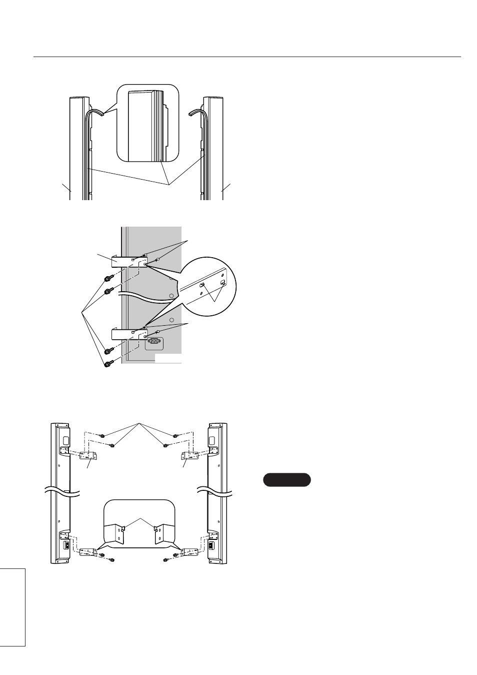 Installation, Monter a-beslagene på plasmaskærmen, Monter b-beslagene på højttalerne | Fastgør skumstrimlerne på højttalerne, Dansk | Panasonic TYSP65P7WK User Manual | Page 24 / 28