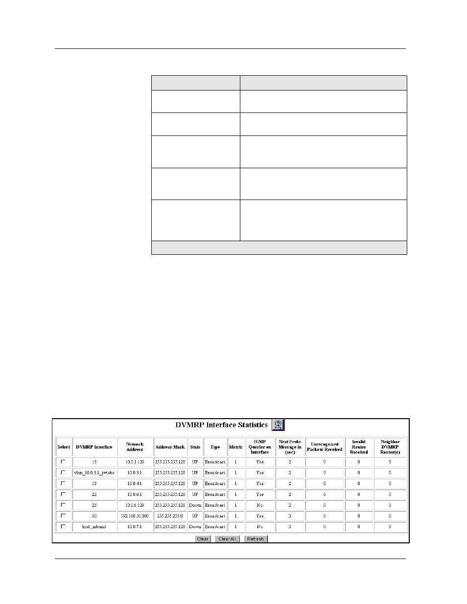 Displaying dvmrp interface statistics, Web agent procedure, Displaying dvmrp interface statistics -59 | Avaya 580 User Manual | Page 387 / 782