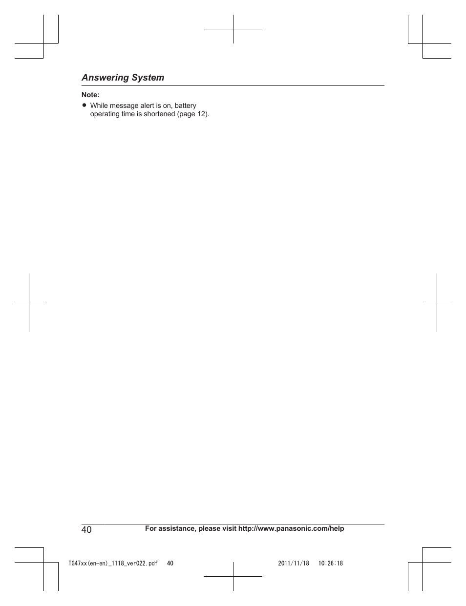 Panasonic KXTG4753 User Manual | Page 40 / 64