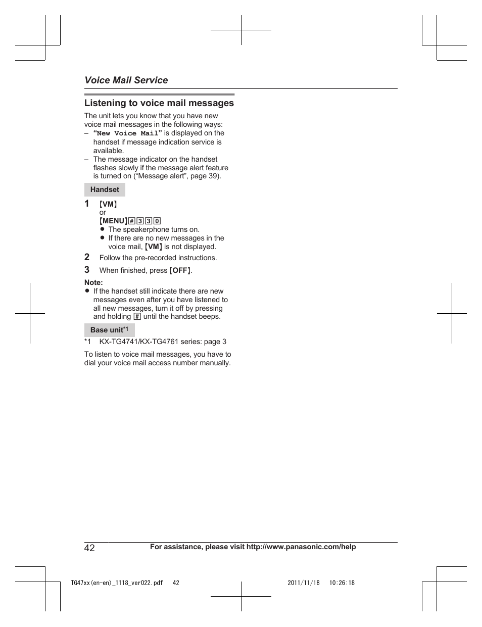 Panasonic KXTG4753 User Manual | Page 42 / 64