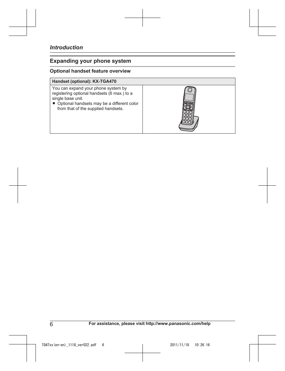 Panasonic KXTG4753 User Manual | Page 6 / 64