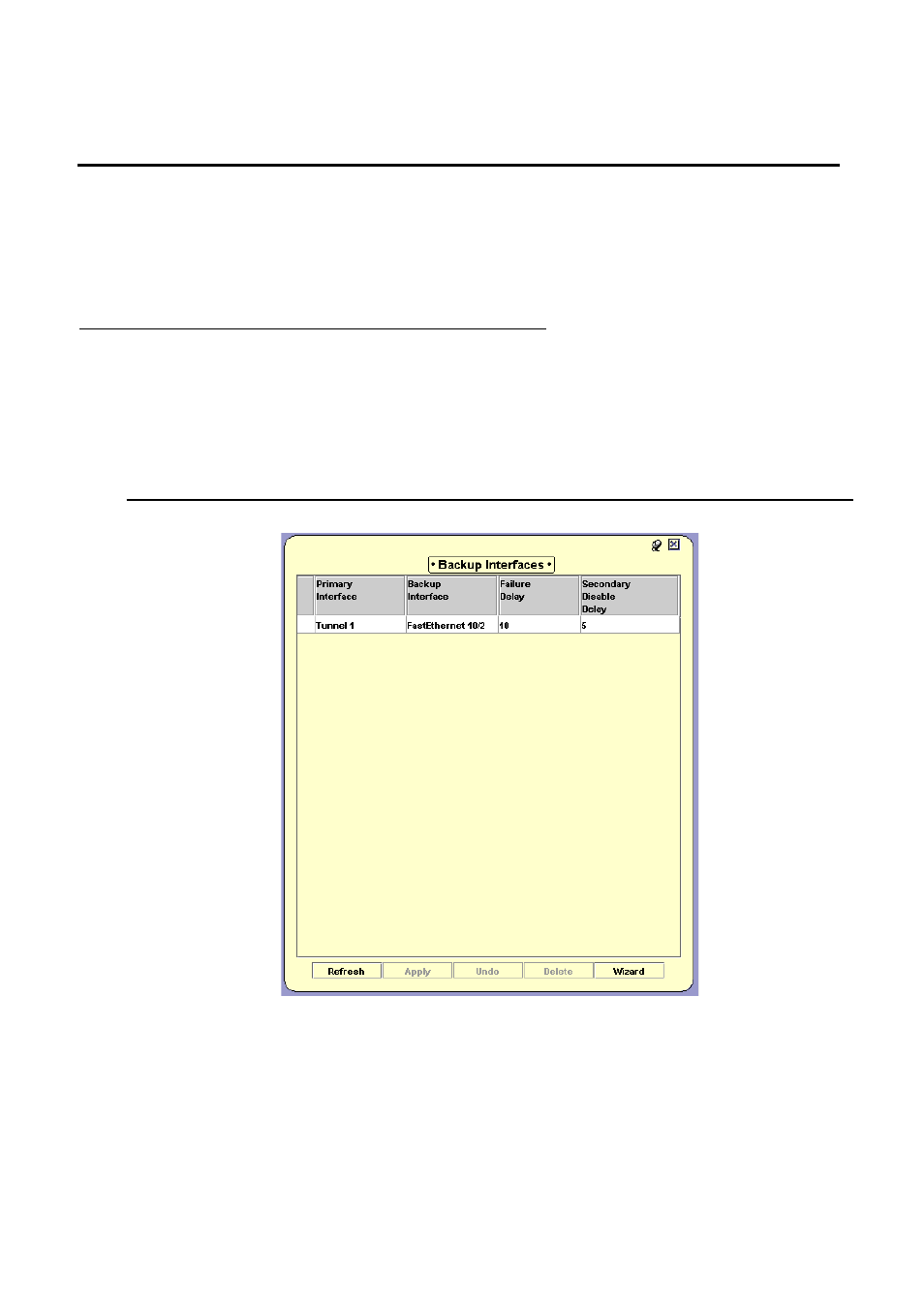 Configuring backup interfaces, Viewing the backup interfaces table | Avaya Media Gateway G250 User Manual | Page 144 / 305