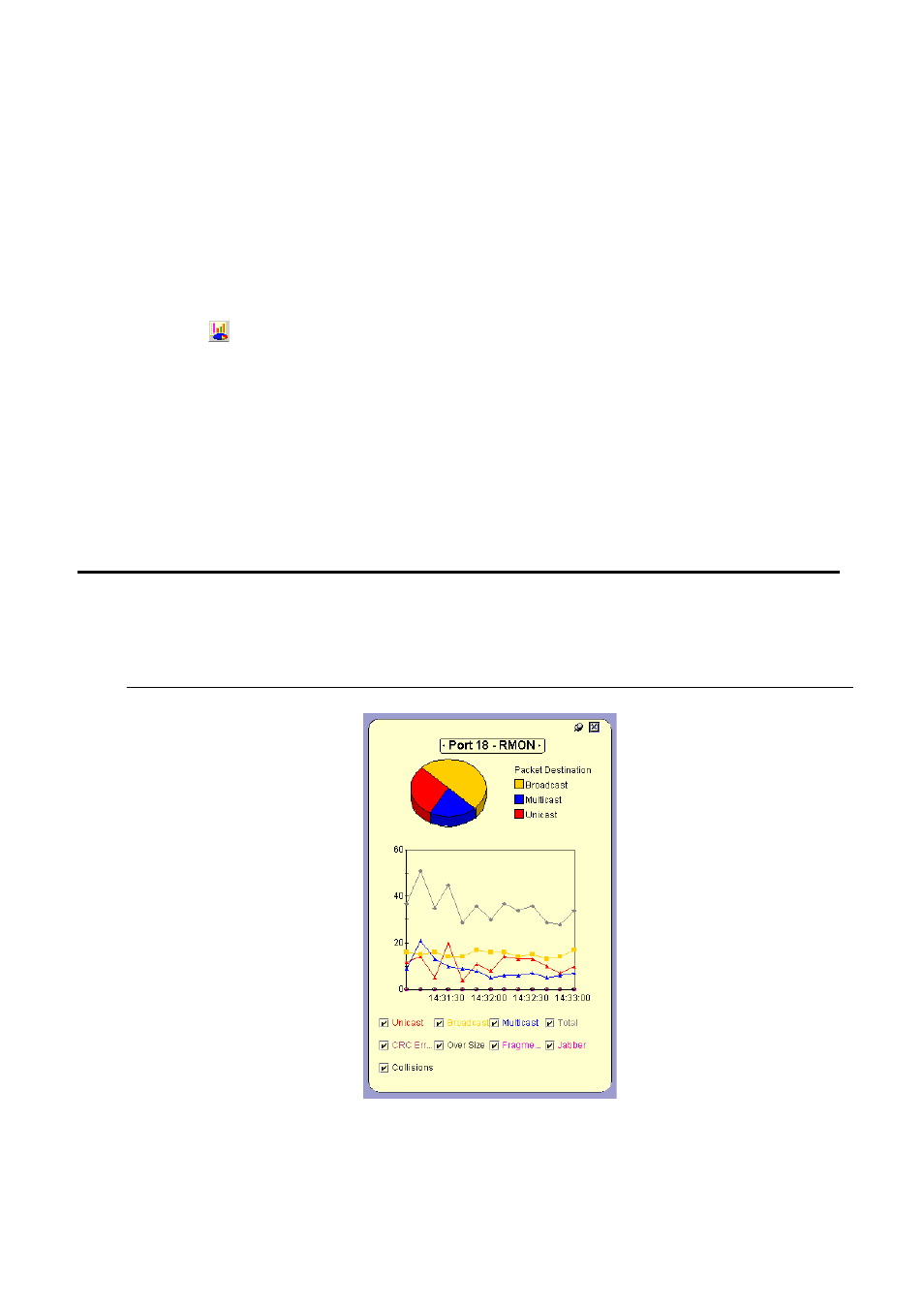 Chapter 11: port rmon, Displaying the port rmon window | Avaya Media Gateway G250 User Manual | Page 185 / 305