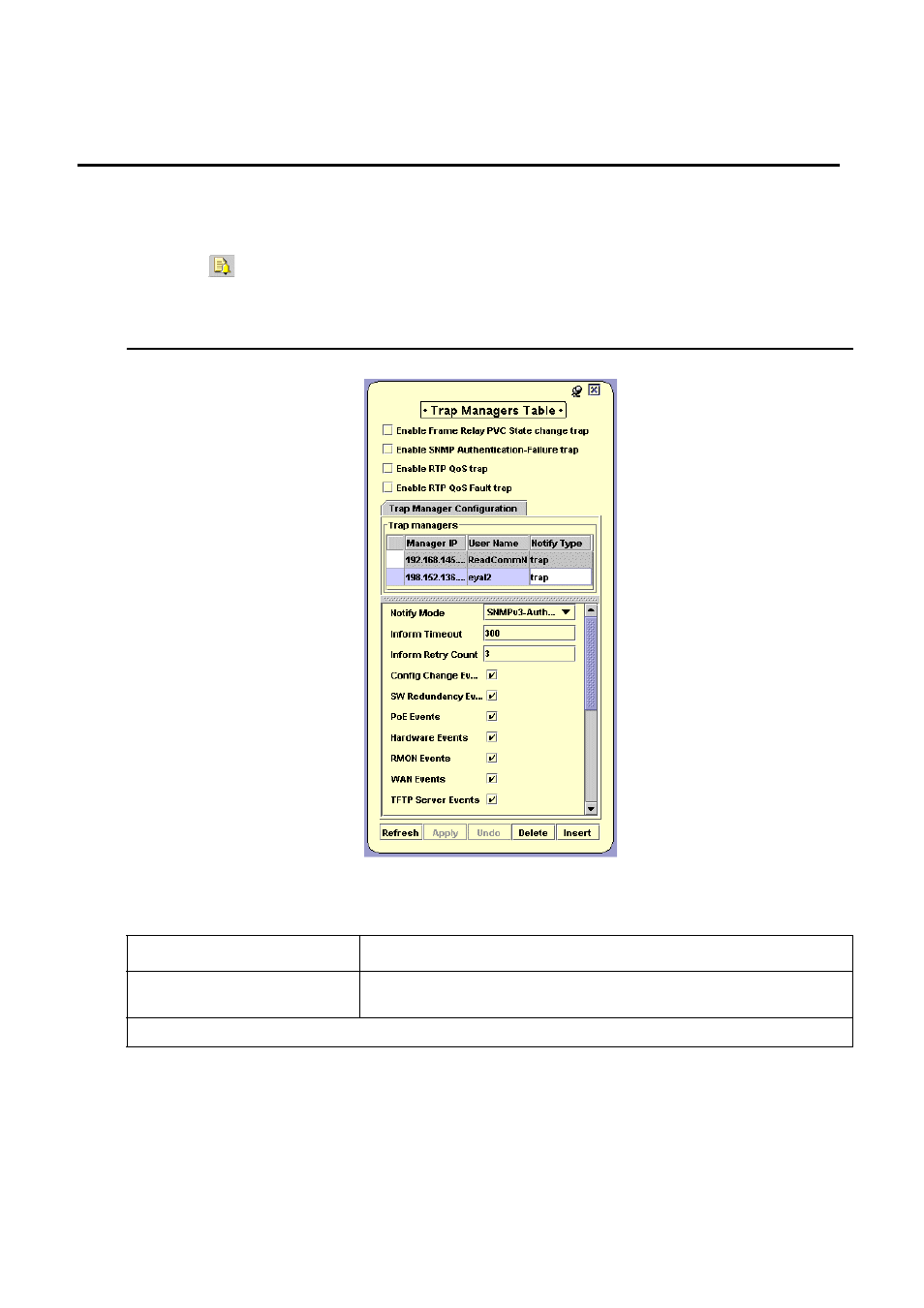 Configuring trap managers | Avaya Media Gateway G250 User Manual | Page 204 / 305