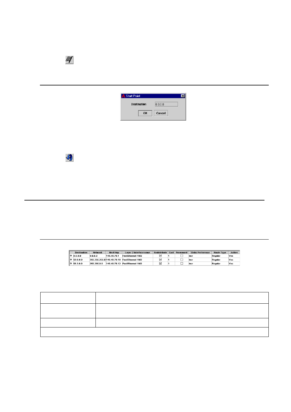 Viewing the static routing table | Avaya Media Gateway G250 User Manual | Page 226 / 305