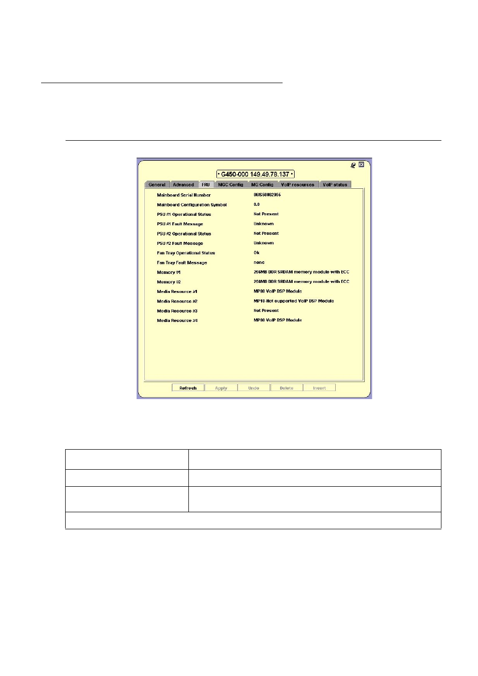 Device configuration - fru tab | Avaya Media Gateway G250 User Manual | Page 41 / 305