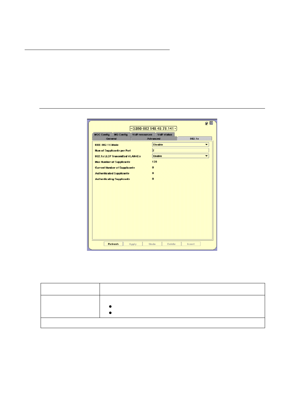 Device configuration - 802.1x tab | Avaya Media Gateway G250 User Manual | Page 44 / 305